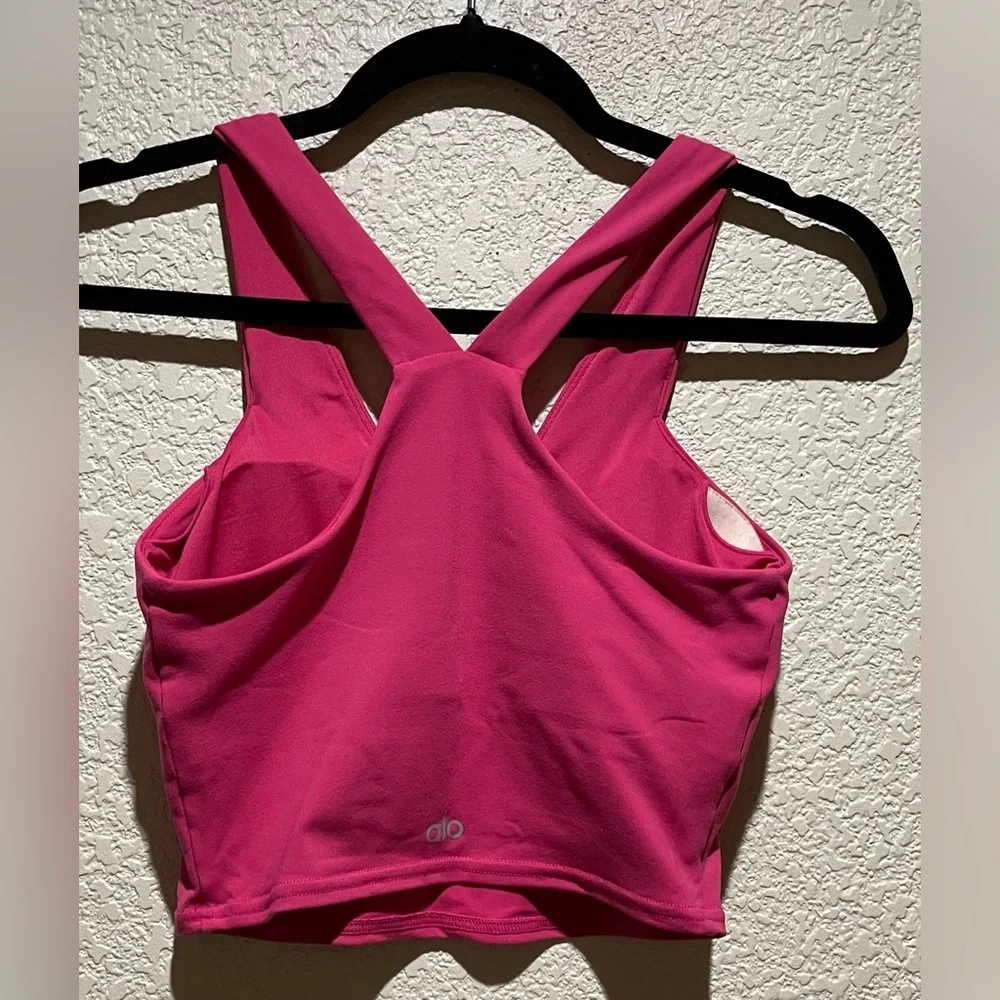 ALO Airbrush Real Bra Tank Top Pink Size XS